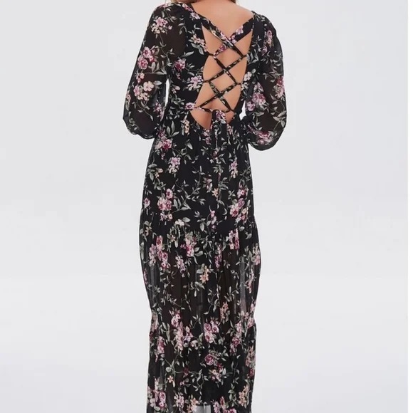 SOLD Forever 21 Long Sleeve Maxi Floral Dress - Picture 2 of 10